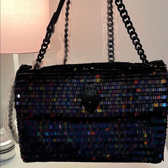 Kurt Geiger Multicolor Sequin Shoulder Bag🖤💜💙🩷 - Picture 7 of 12